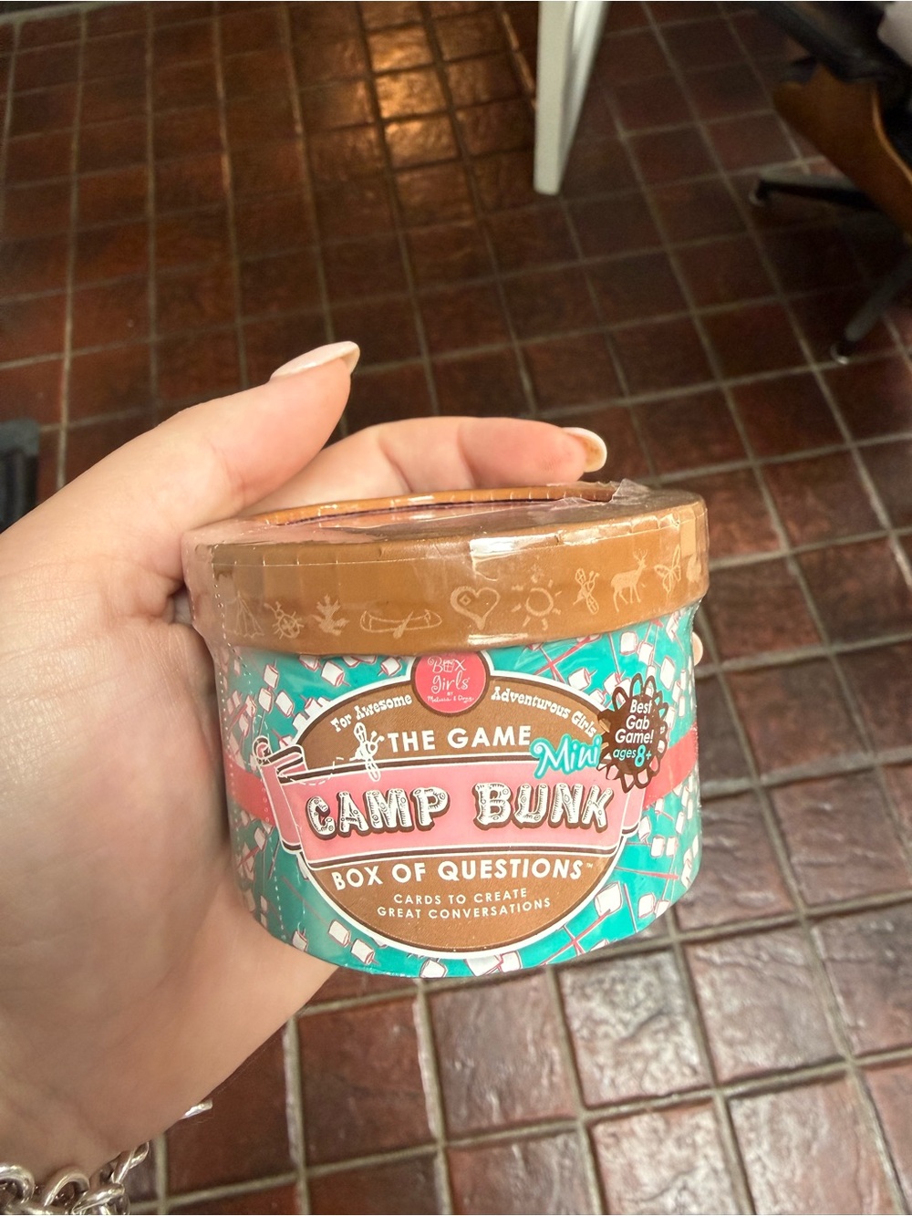 Melissa & Doug Camp Bunk Question Tin - Pink & Teal